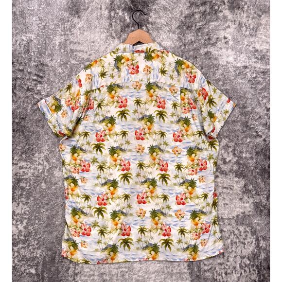 Gitman Bros Vintage Hawaiian Shirt Large Mens Island Hibiscus Floral Viscose - Picture 3 of 9